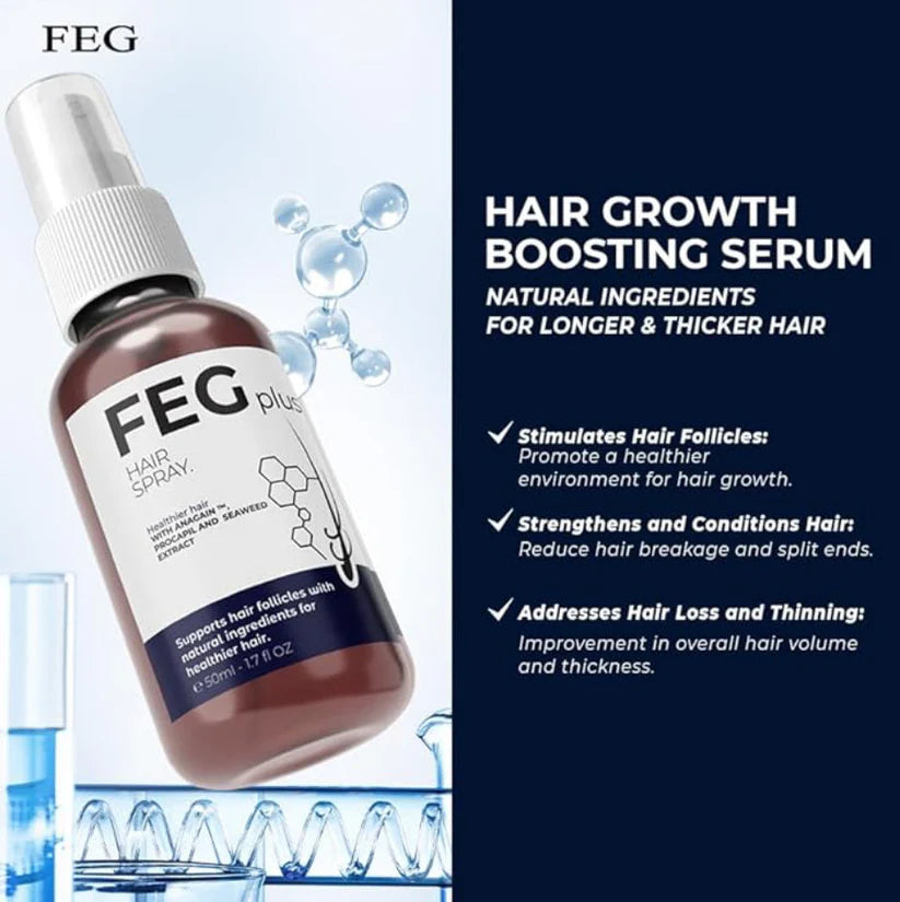 FEG Plus Hair Growth Serum Spray – 50ml (For Men and Women)