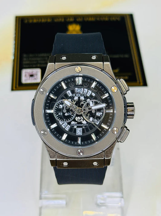 Minimal Black Hologram Silicon Branded Watch