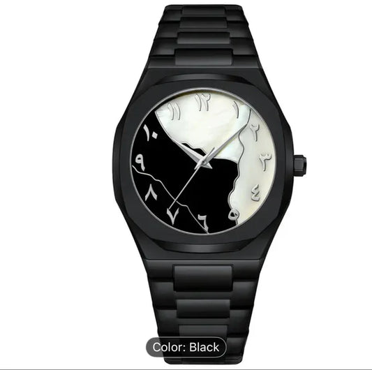Black Arabic Stone Dial Aura Watch
