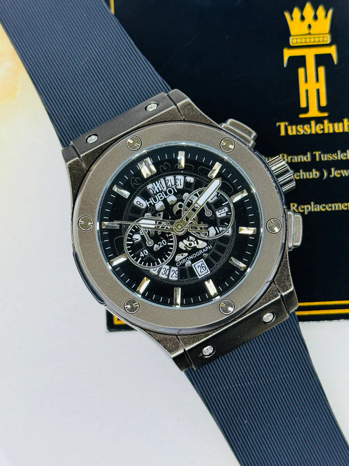 Minimal Black Hologram Silicon Branded Watch