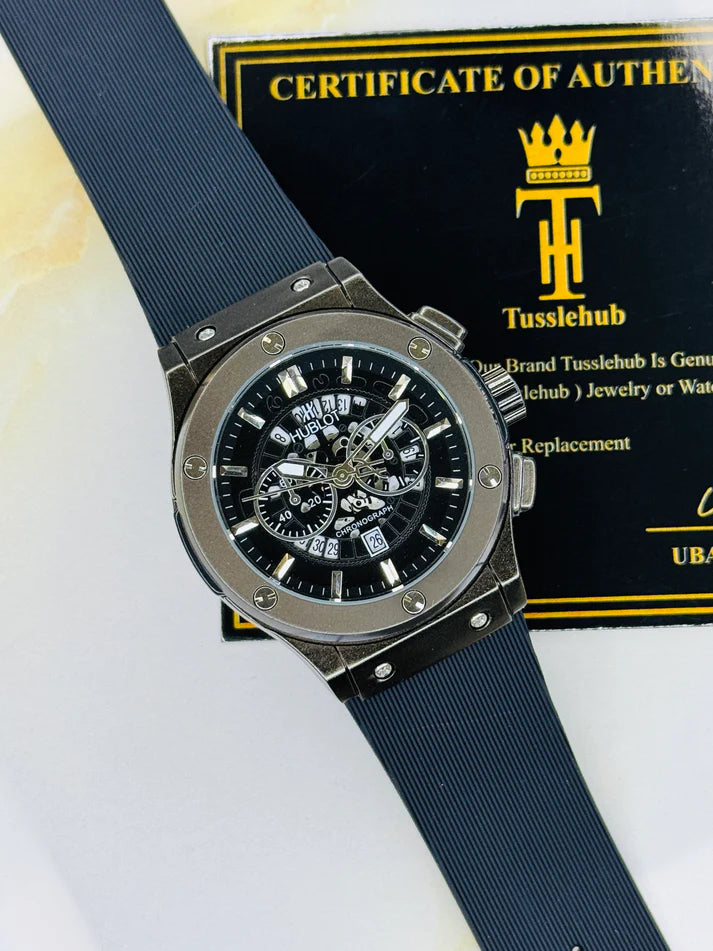 Minimal Black Hologram Silicon Branded Watch