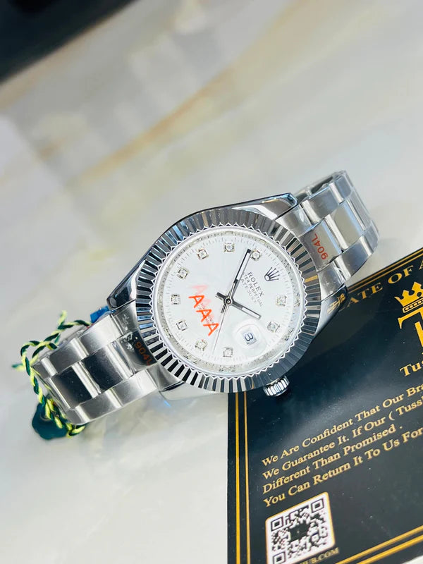 Date Just Silver White Dial Master Clone Watch