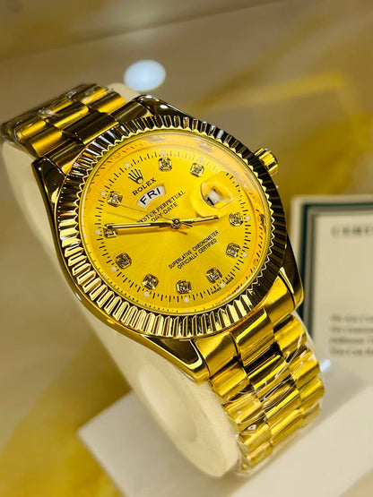 Premium Day Date All Gold Dial Watch