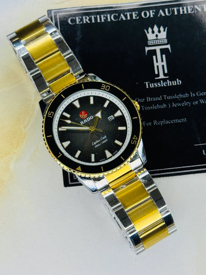 Two Tone Black Rado Captain Cook Watch
