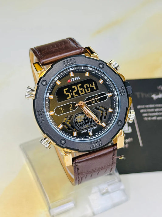 XDM Brown Black Dual Time Watch