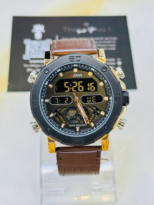 XDM Brown Black Dual Time Watch