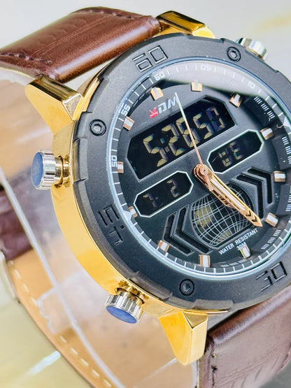 XDM Brown Black Dual Time Watch