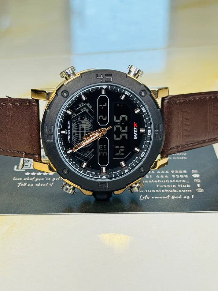 XDM Brown Black Dual Time Watch