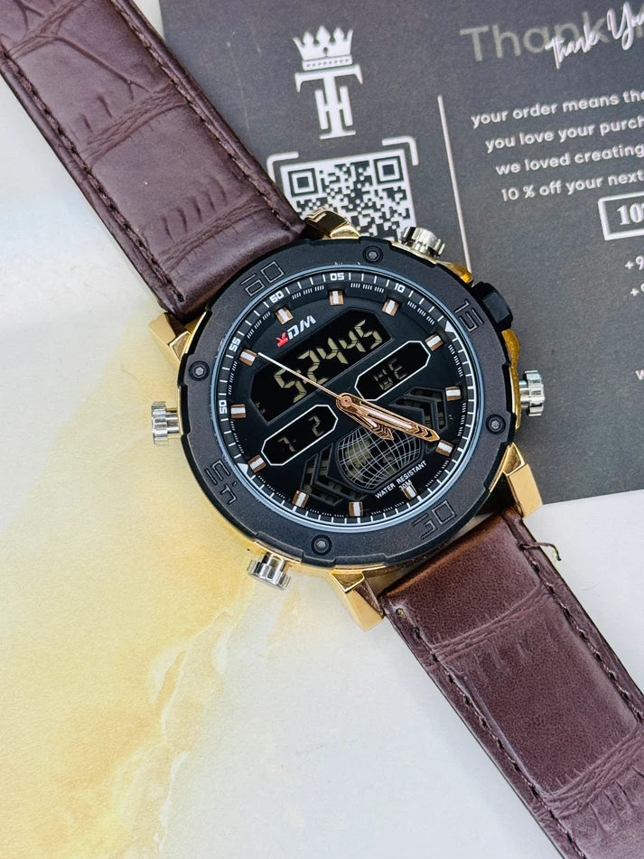 XDM Brown Black Dual Time Watch